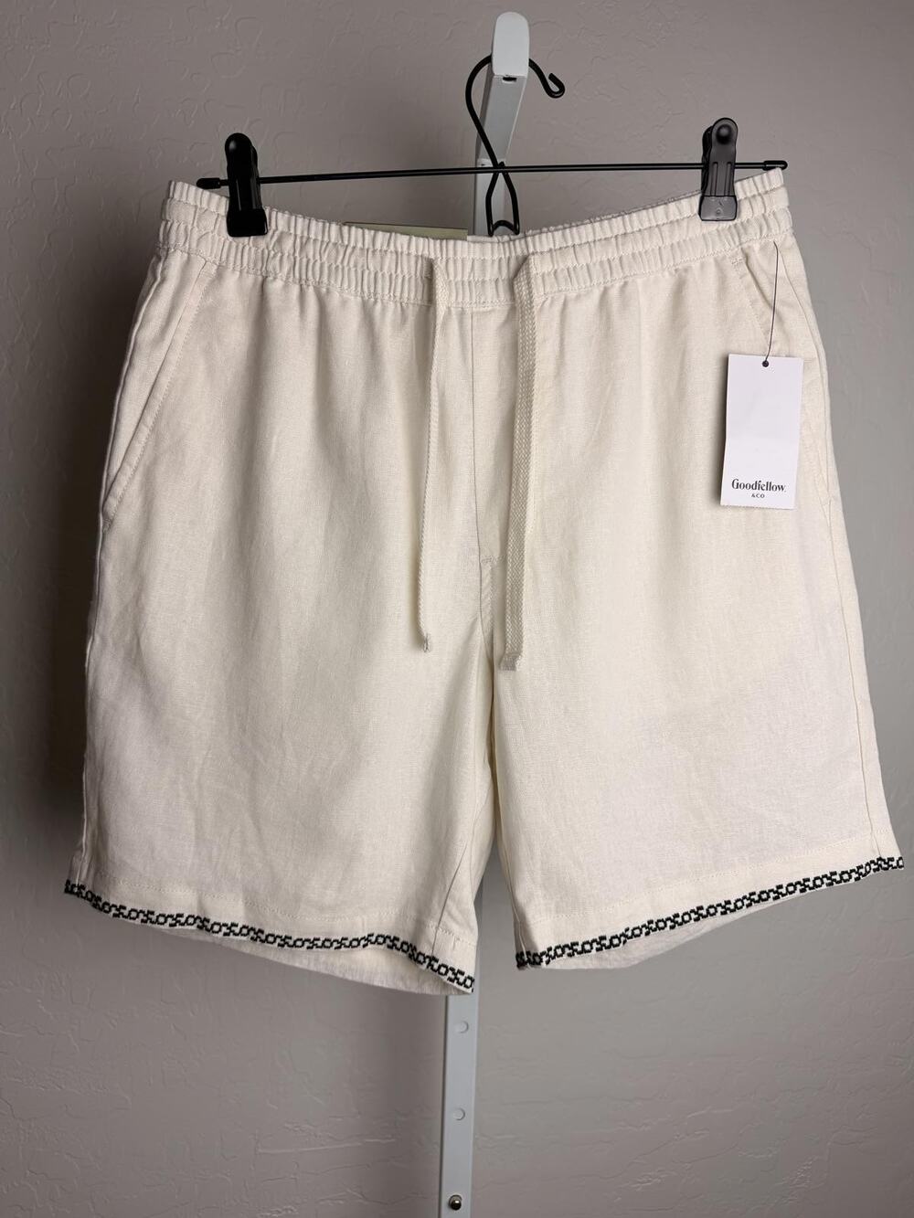 Goodfellow & Co Linen Blend Pull-On Shorts Men’s XS Cream 7” Inseam NWT